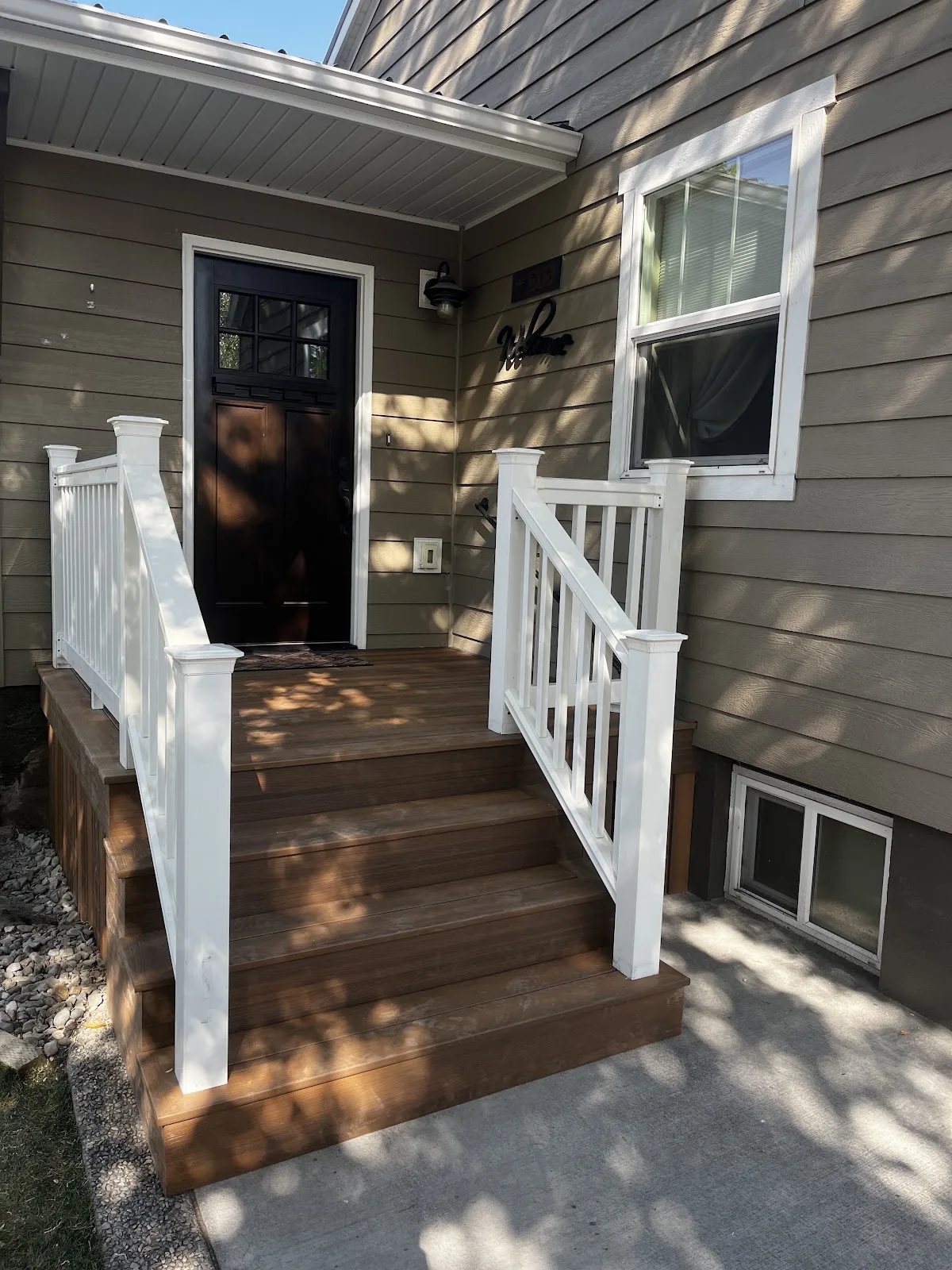 Custom wood entry deck construction